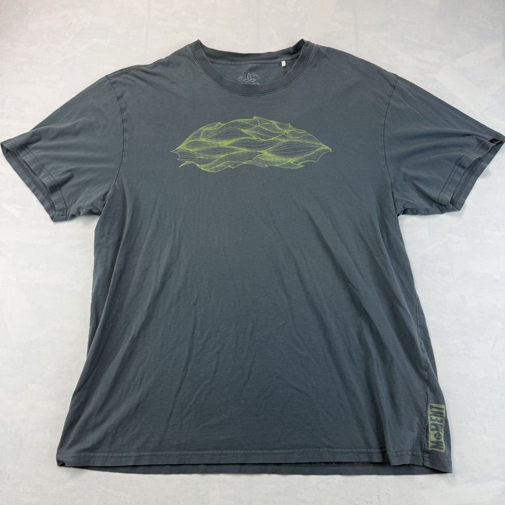 PrAna Graphic T Shirt Men's XXL Gray Organic Cotton Casual Outdoor Hiking Tee